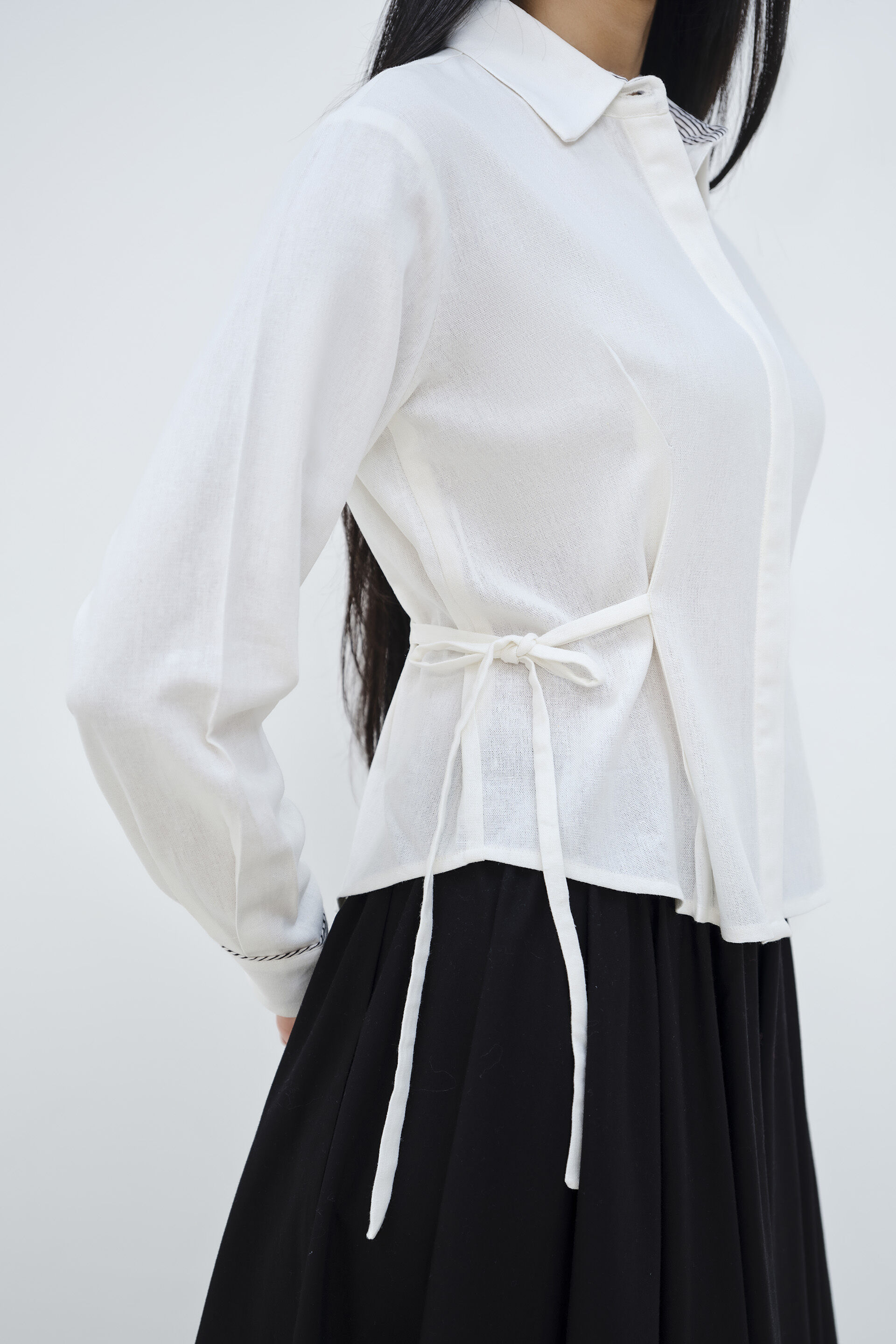 Swan White Linen Shirt, Off White, image 4